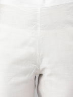 Janasya Women's White Poly Silk Solid Kurta With Pant And Dupatta - Distacart