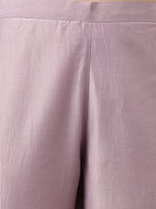 Janasya Women's Lavender Chinon Solid Straight Festive Kurta Set
