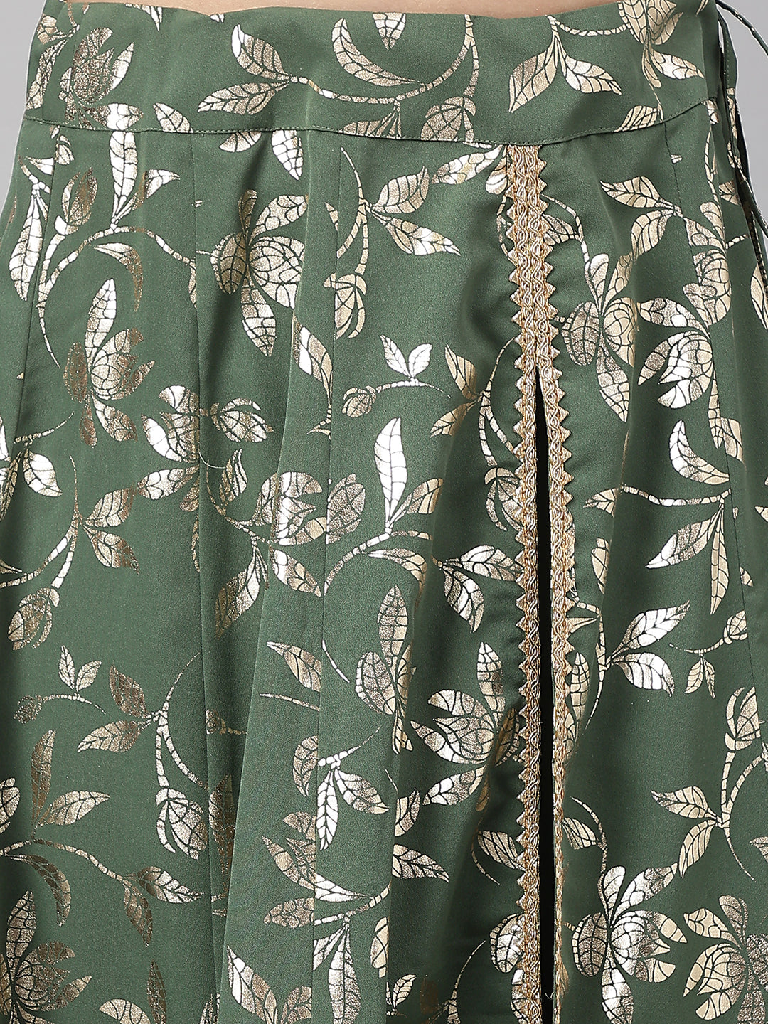 Janasya Women's Olive Green Crepe Solid Lehenga Choli With Pant - Distacart