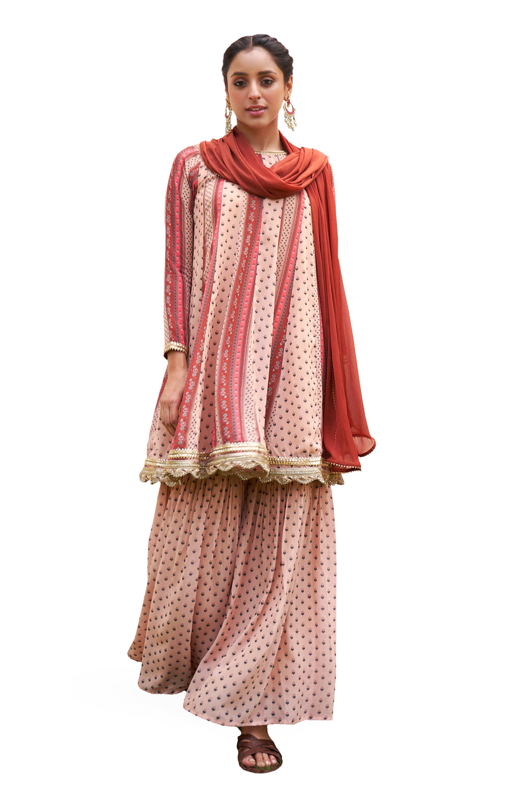 Janasya Multicolor Georgette Digital Floral Printed Set