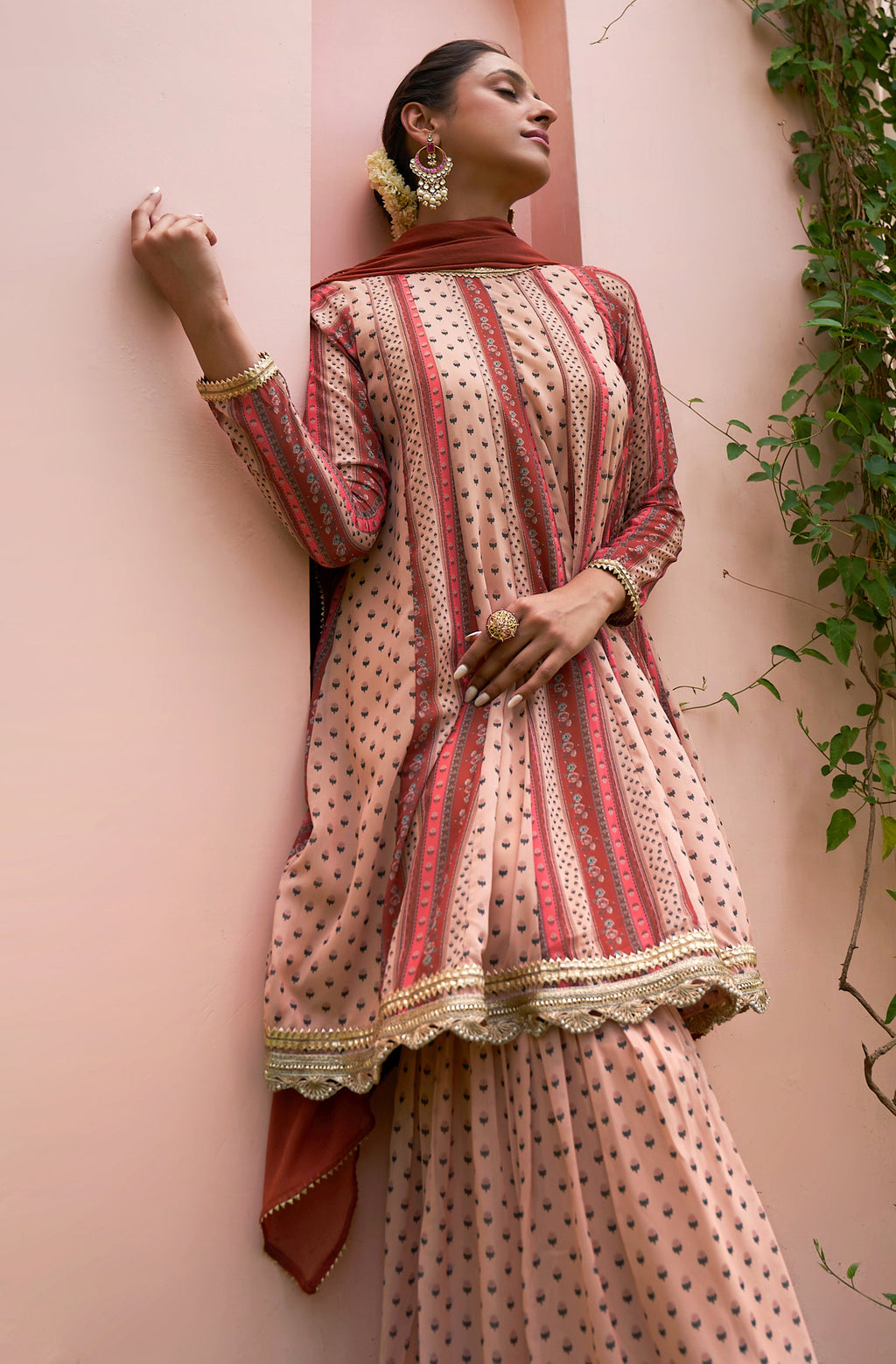 Janasya Multicolor Georgette Digital Floral Printed Set