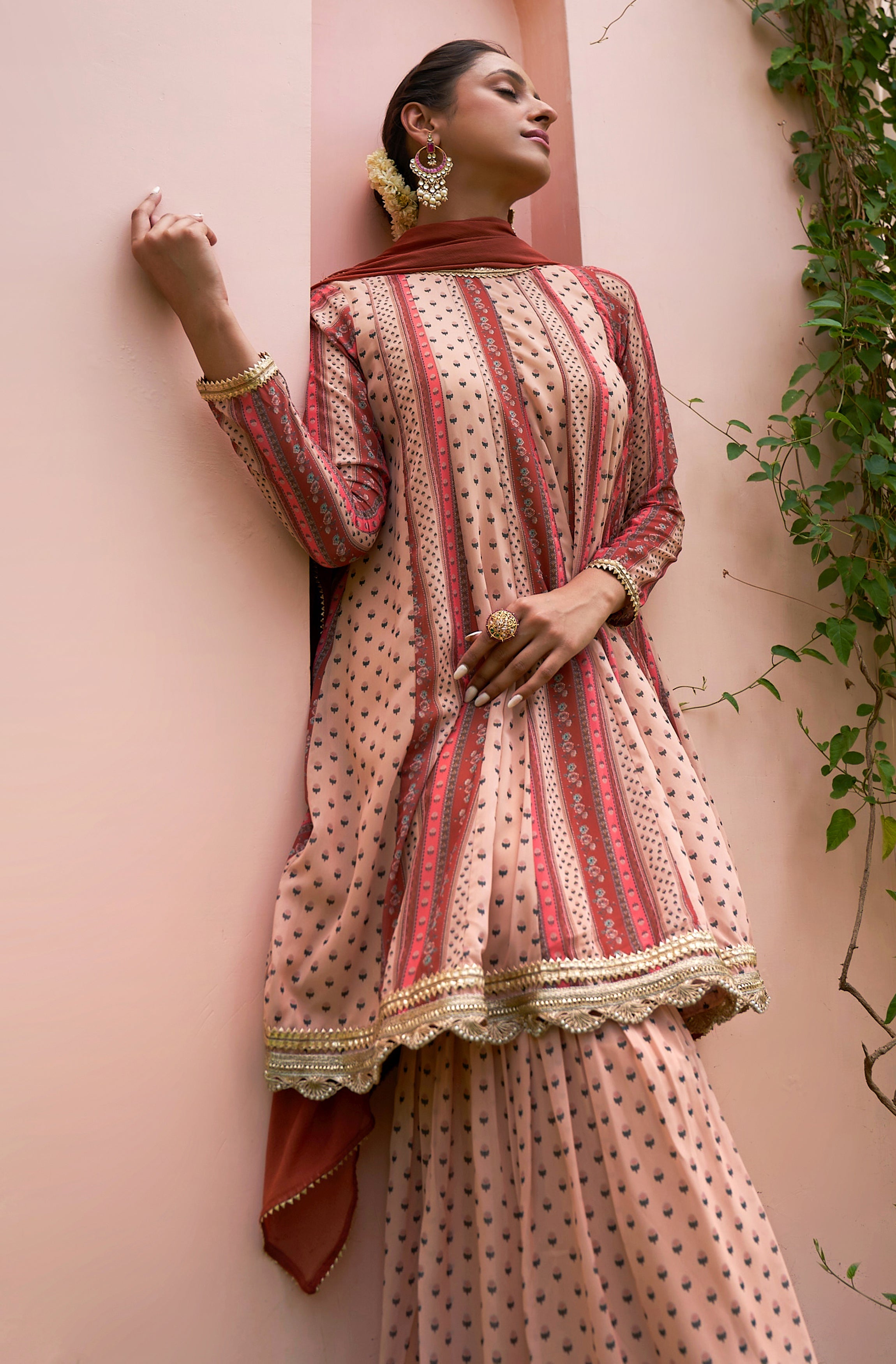 Janasya Multicolor Georgette Digital Floral Printed Set