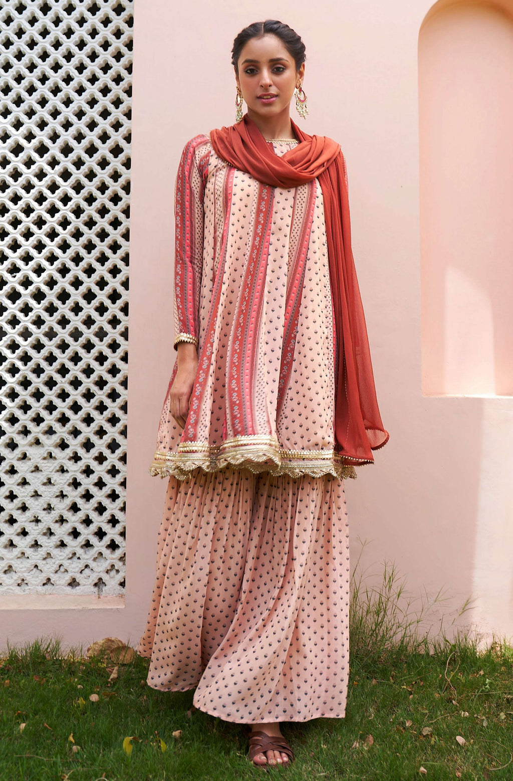 Janasya Multicolor Georgette Digital Floral Printed Set