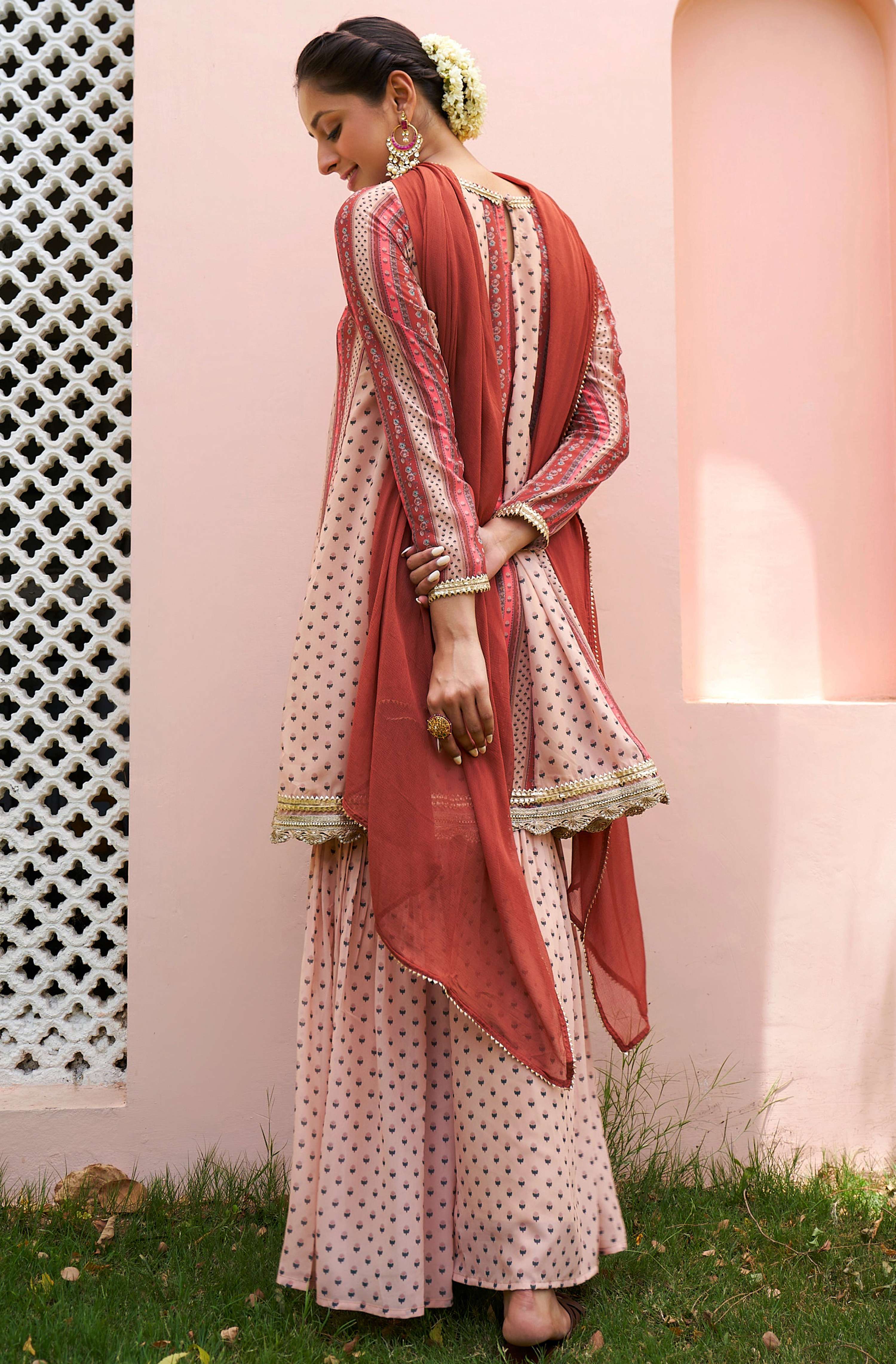 Janasya Multicolor Georgette Digital Floral Printed Set