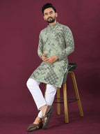Anaita Green Chikankari Work Viscose Rayon Straight Kurta