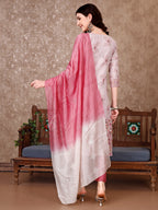 Hand Embroidered & Floral Printed Kurta With Pant & Dupatta Luxury, Multicolor - Hiral Fashion - Distacart