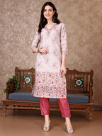 Hand Embroidered & Floral Printed Kurta With Pant & Dupatta Luxury, Multicolor - Hiral Fashion - Distacart