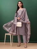 Ethnic Motifs Printed Kurta With Lace Detailing And Pant & Dupatta, Lavender - Hiral Fashion - Distacart