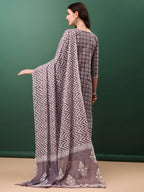 Ethnic Motifs Printed Kurta With Lace Detailing And Pant & Dupatta, Lavender - Hiral Fashion - Distacart