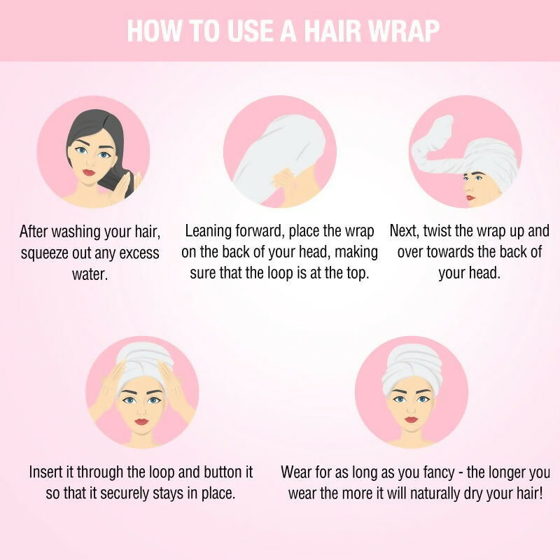 Nykaa Naturals Microfiber Hair Wrap for Frizz Free & Shiny Hair - Pink