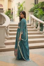 Joban Fashion Rama Georgette Sequence Embroidery Work Kurta Set - Distacart