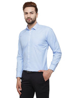 Jainish Blue Formal Shirt with white detailing ( SF 419Blue ) - Distacart