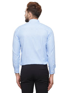 Jainish Blue Formal Shirt with white detailing ( SF 419Blue ) - Distacart