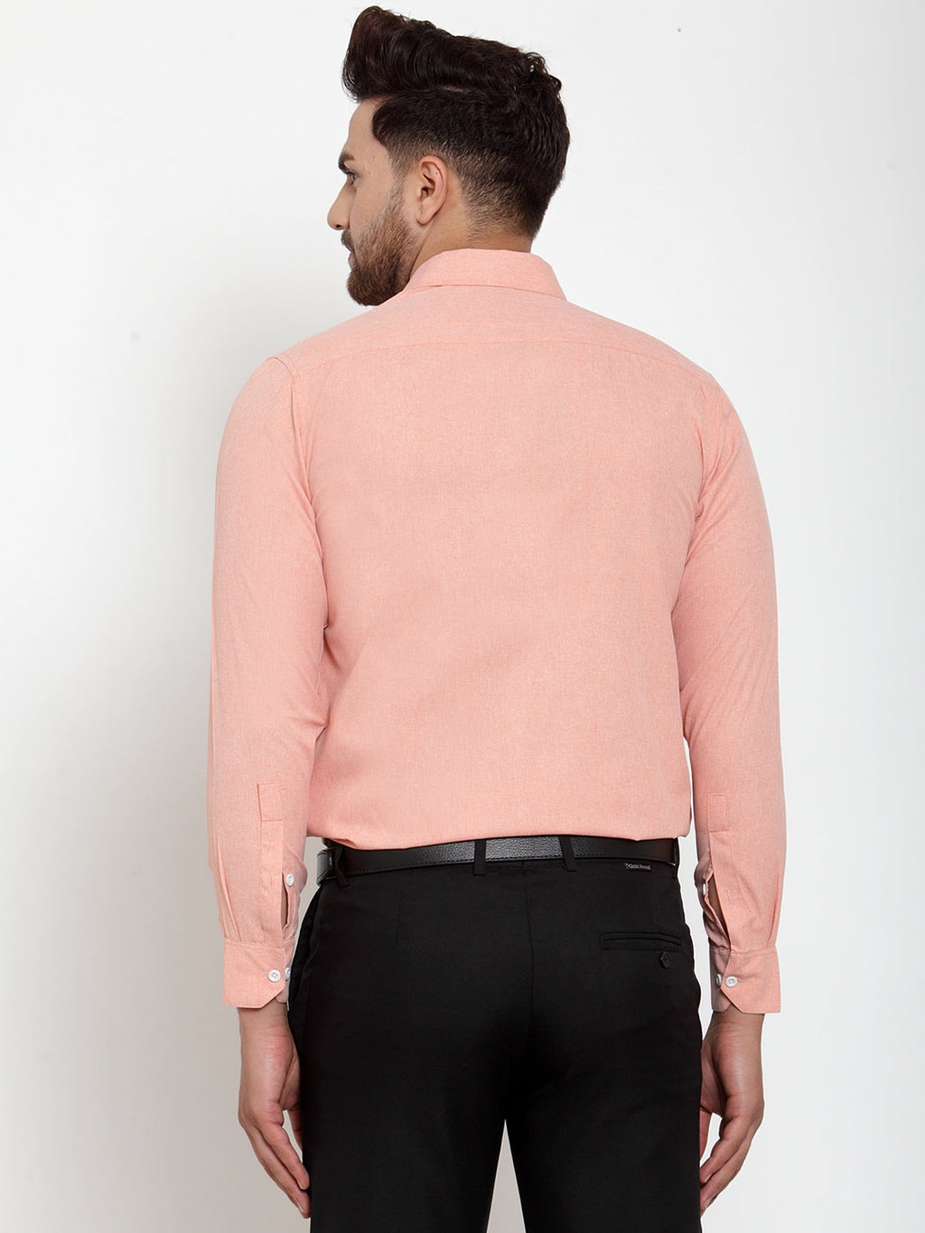 Jainish Redish Orange Formal Shirt with white detailing ( SF 419Starfish-Orange ) - Distacart