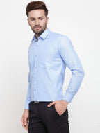 Jainish Blue Men's Cotton Geometric Formal Shirts ( SF 434Blue ) - Distacart