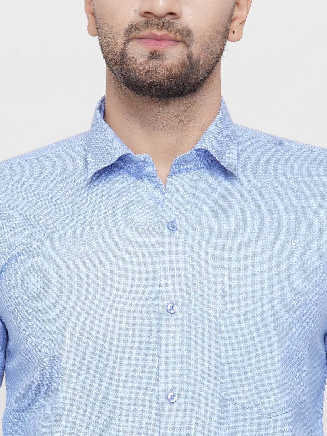 Jainish Blue Men's Cotton Geometric Formal Shirts ( SF 434Blue ) - Distacart