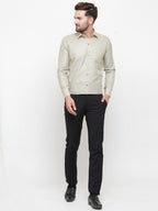 Jainish Olive Men's Cotton Geometric Formal Shirts ( SF 434Olive ) - Distacart
