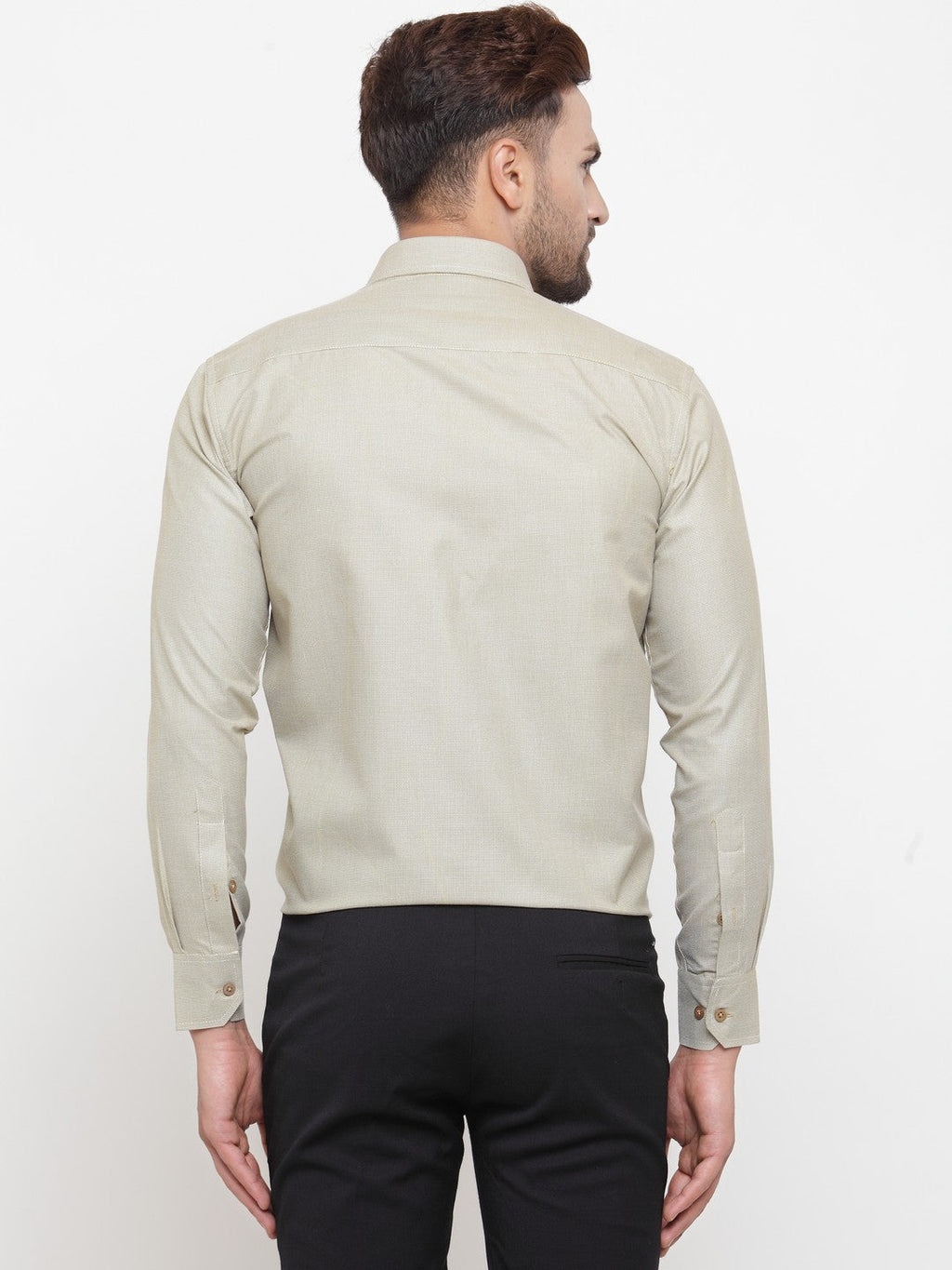 Jainish Olive Men's Cotton Geometric Formal Shirts ( SF 434Olive ) - Distacart