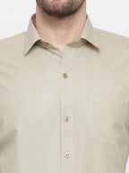 Jainish Olive Men's Cotton Geometric Formal Shirts ( SF 434Olive ) - Distacart