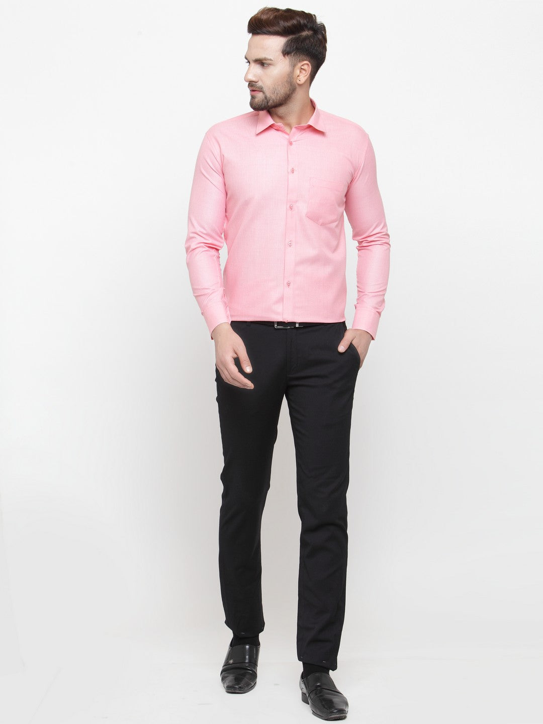 Jainish Pink Men's Cotton Geometric Formal Shirts ( SF 434Pink ) - Distacart