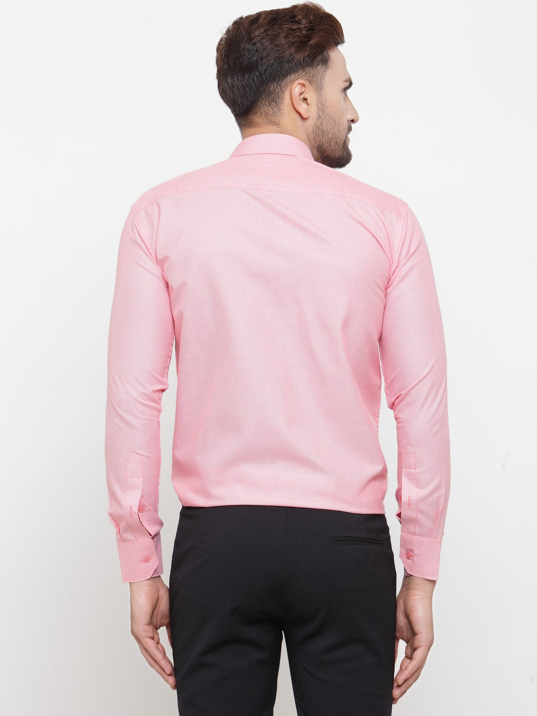 Jainish Pink Men's Cotton Geometric Formal Shirts ( SF 434Pink ) - Distacart