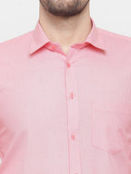 Jainish Pink Men's Cotton Geometric Formal Shirts ( SF 434Pink ) - Distacart