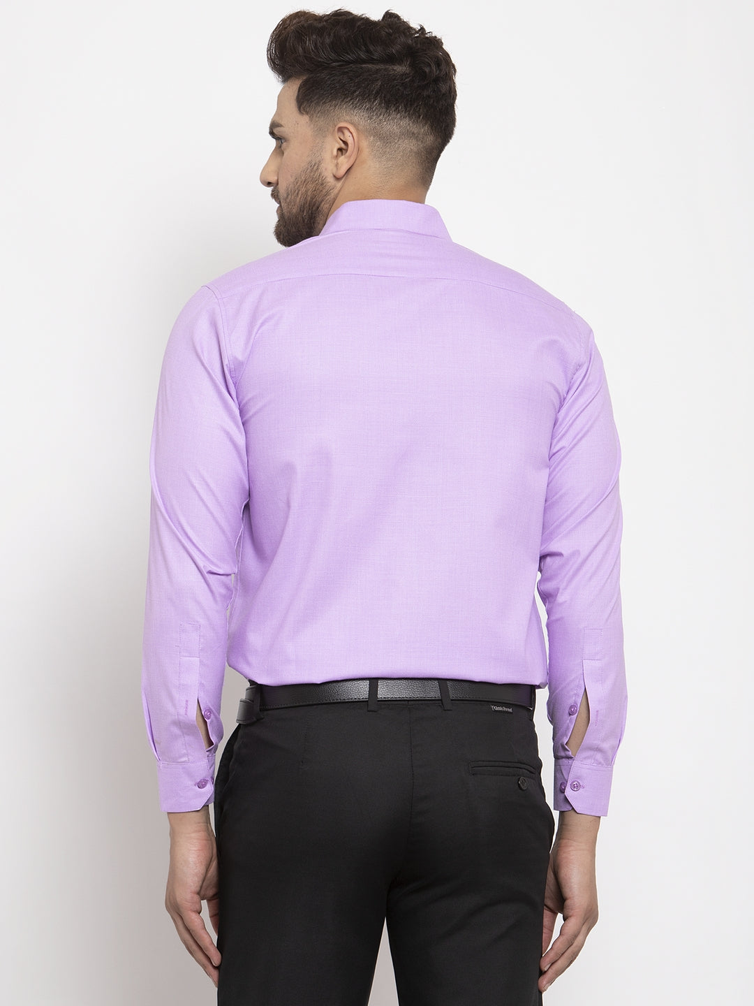 Jainish Purple Men's Cotton Geometric Formal Shirts ( SF 434Purple ) - Distacart
