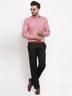 Jainish Red Men's Cotton Geometric Formal Shirts ( SF 434Red ) - Distacart