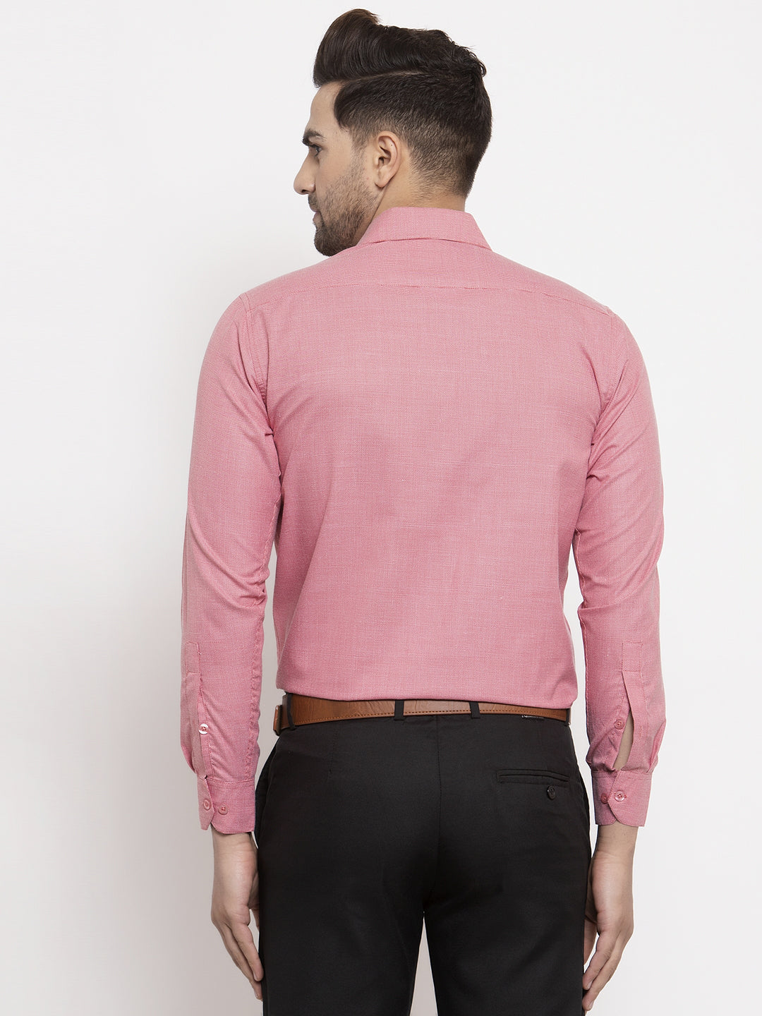 Jainish Red Men's Cotton Geometric Formal Shirts ( SF 434Red ) - Distacart