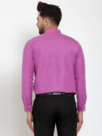 Jainish Pink Men's Cotton Solid Mandarin Collar Formal Shirts ( SF 757Wine ) - Distacart