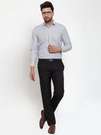 Jainish Black Men's Cotton Striped Formal Shirt's ( SF 759Black ) - Distacart