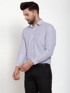 Jainish Blue Men's Cotton Striped Formal Shirt's ( SF 759Blue ) - Distacart