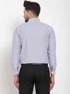 Jainish Blue Men's Cotton Striped Formal Shirt's ( SF 759Blue ) - Distacart