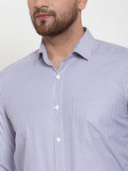 Jainish Blue Men's Cotton Striped Formal Shirt's ( SF 759Blue ) - Distacart