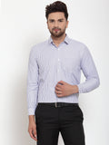 Jainish Grey Men's Cotton Striped Formal Shirt's ( SF 759Light-Grey ) - Distacart