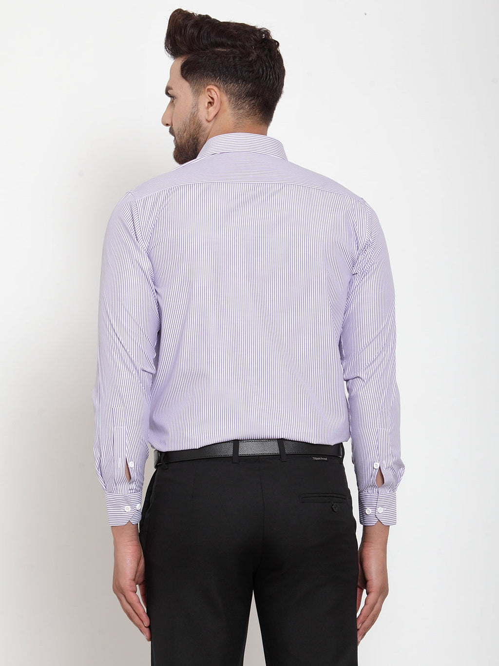 Jainish Purple Men's Cotton Striped Formal Shirt's ( SF 759Light-Purple ) - Distacart