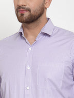 Jainish Purple Men's Cotton Striped Formal Shirt's ( SF 759Light-Purple ) - Distacart