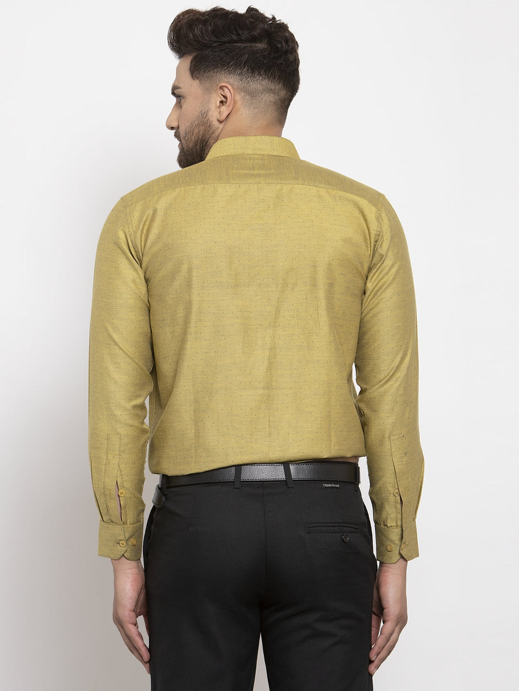 Jainish Olive Men's Cotton Polka Dots Formal Shirt's ( SF 761Olive ) - Distacart