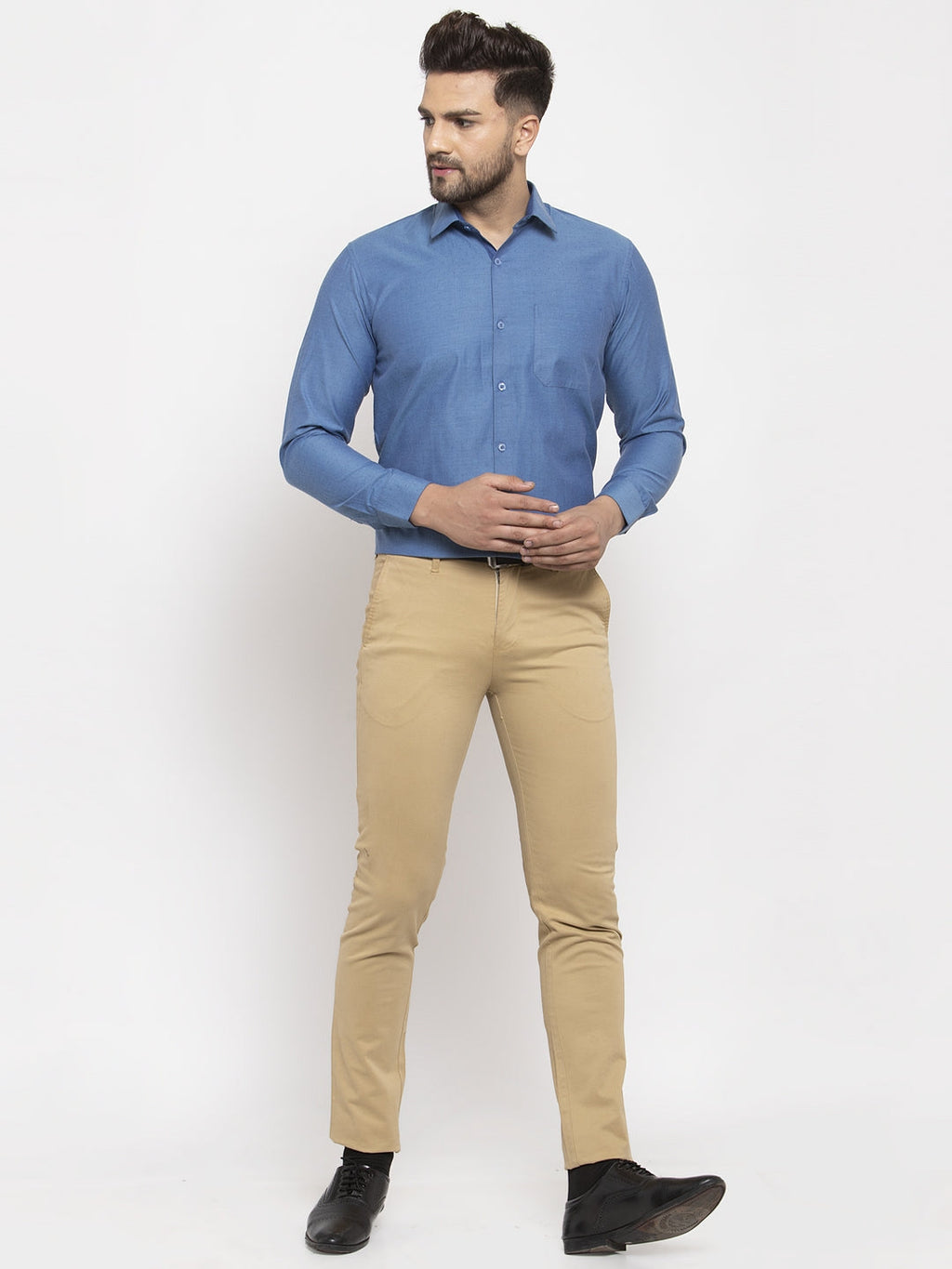 Jainish Teal Men's Cotton Polka Dots Formal Shirt's ( SF 761Teal ) - Distacart