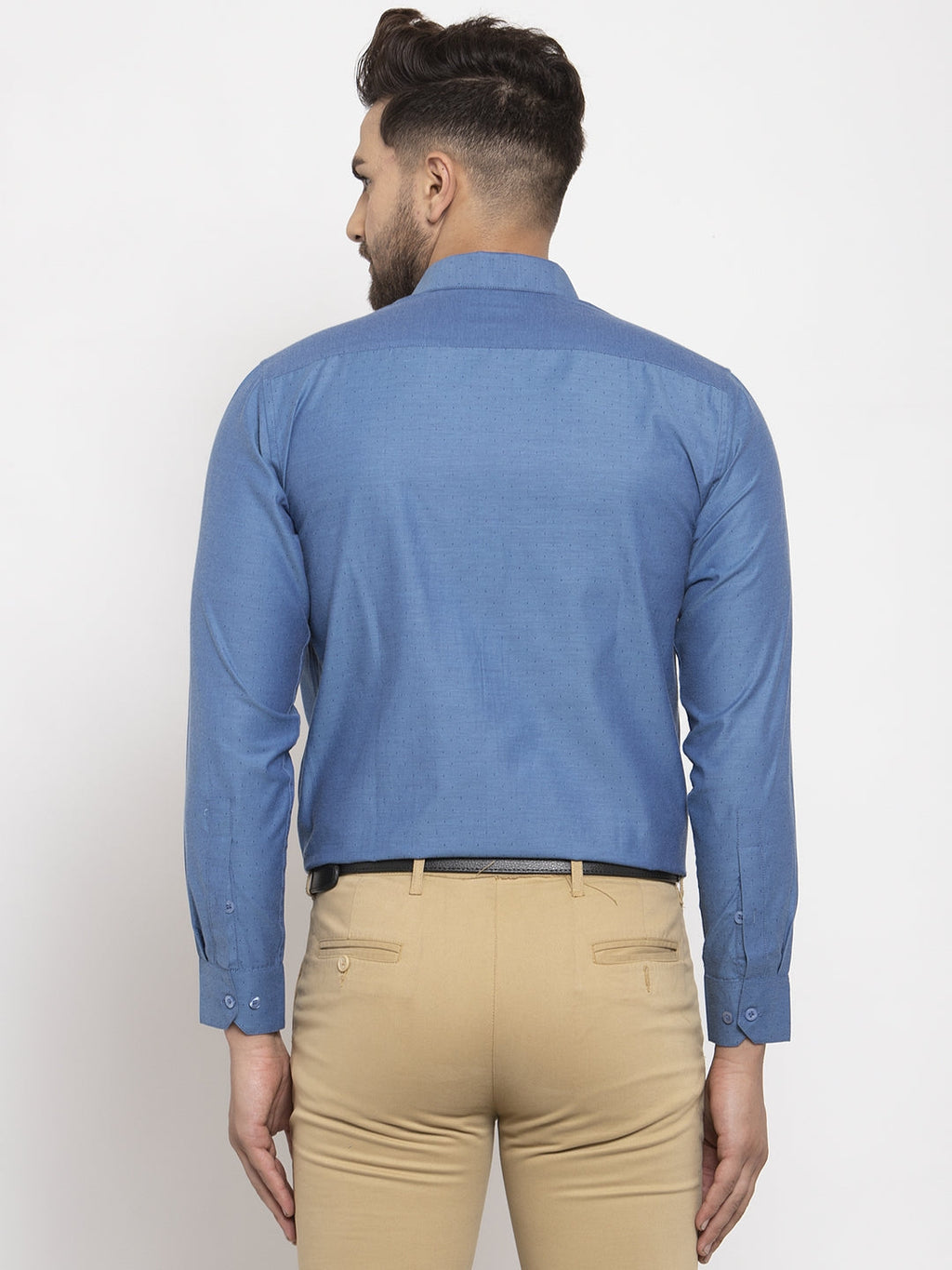 Jainish Teal Men's Cotton Polka Dots Formal Shirt's ( SF 761Teal ) - Distacart