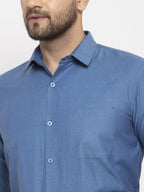 Jainish Teal Men's Cotton Polka Dots Formal Shirt's ( SF 761Teal ) - Distacart