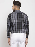 Jainish Black Men's Cotton Checked Formal Shirt's ( SF 764Black ) - Distacart
