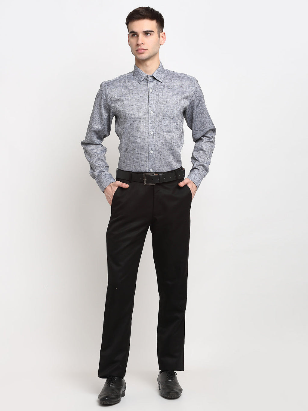 Jainish Grey Men's Solid Cotton Formal Shirt ( SF 782Grey ) - Distacart
