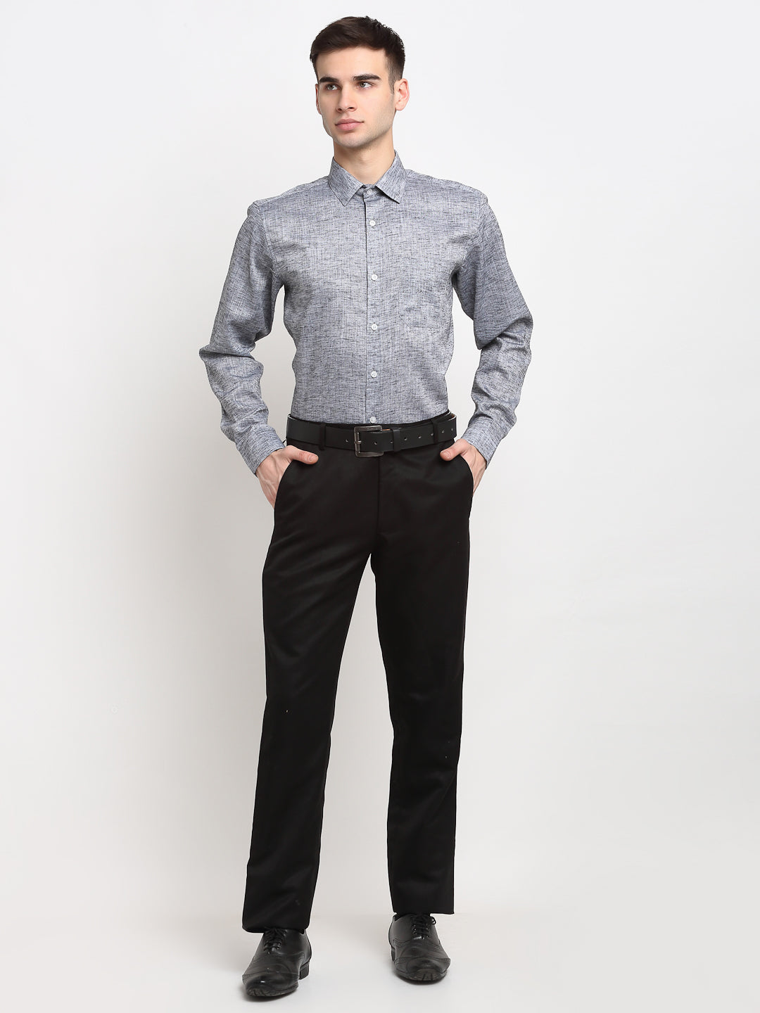 Jainish Grey Men's Solid Cotton Formal Shirt ( SF 782Grey ) - Distacart