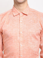 Jainish Orange Men's Solid Cotton Formal Shirt ( SF 782Orange ) - Distacart