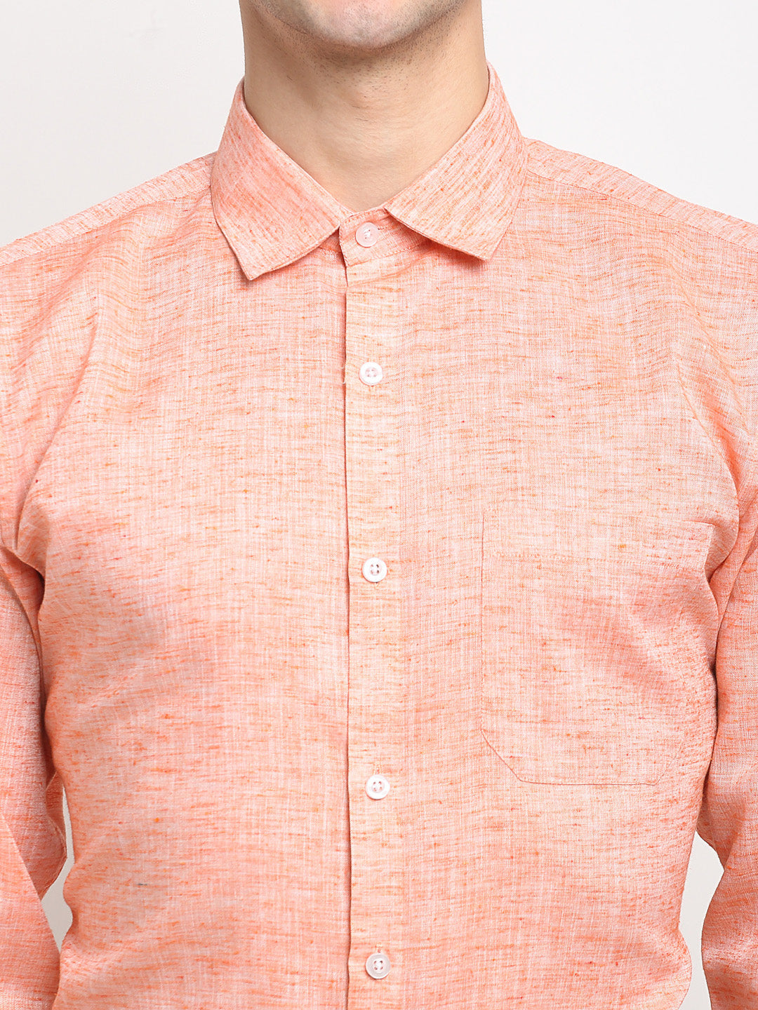Jainish Orange Men's Solid Cotton Formal Shirt ( SF 782Orange ) - Distacart
