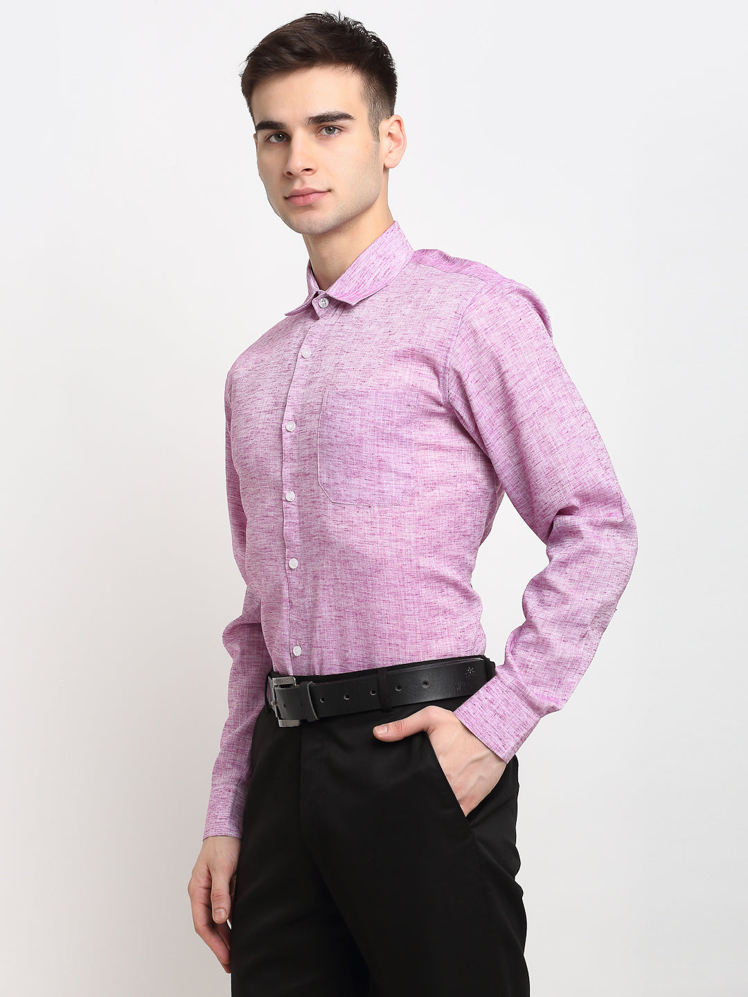 Jainish Purple Men's Solid Cotton Formal Shirt ( SF 782Purple ) - Distacart
