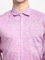 Jainish Purple Men's Solid Cotton Formal Shirt ( SF 782Purple ) - Distacart