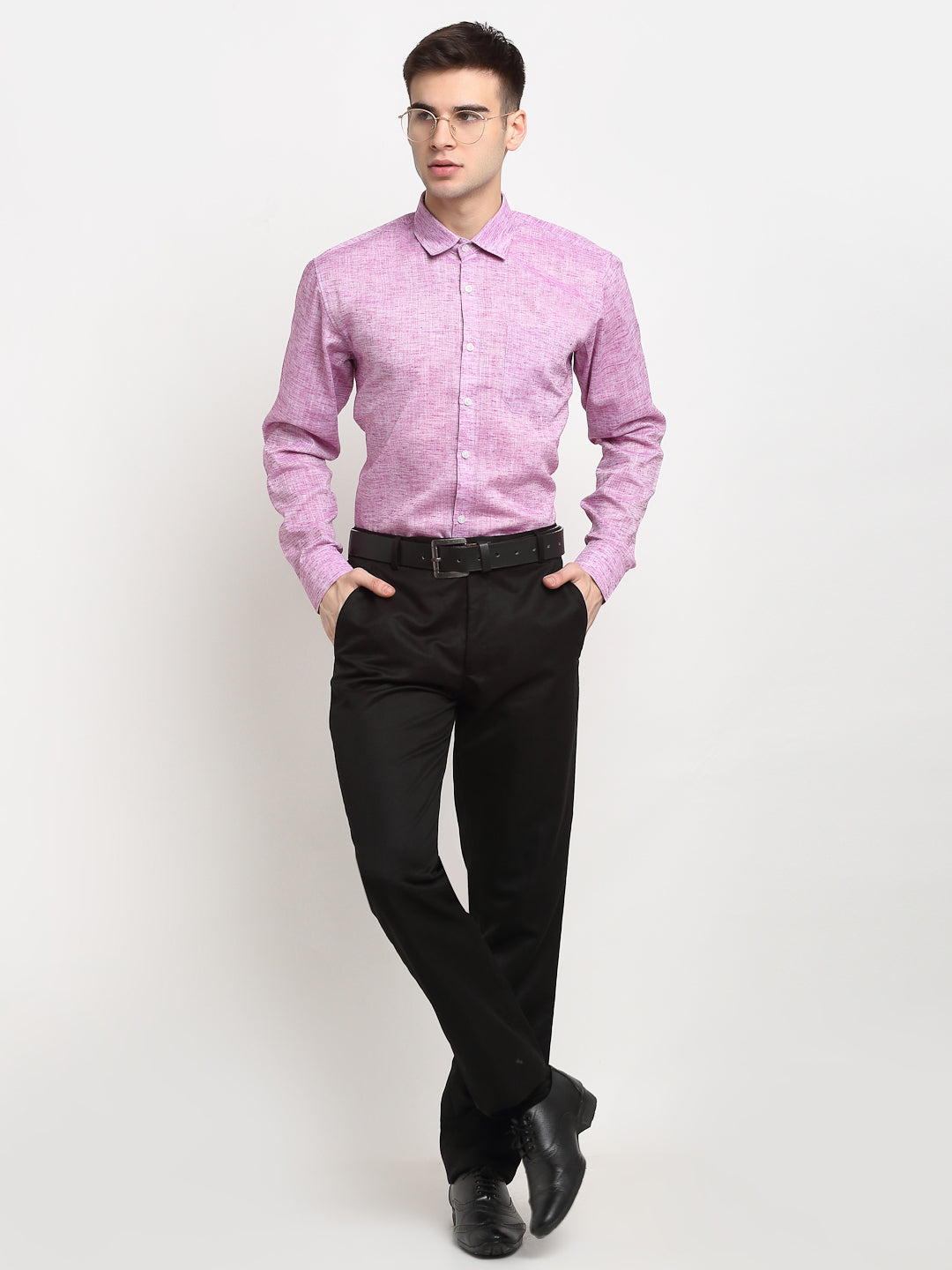 Jainish Purple Men's Solid Cotton Formal Shirt ( SF 782Purple ) - Distacart