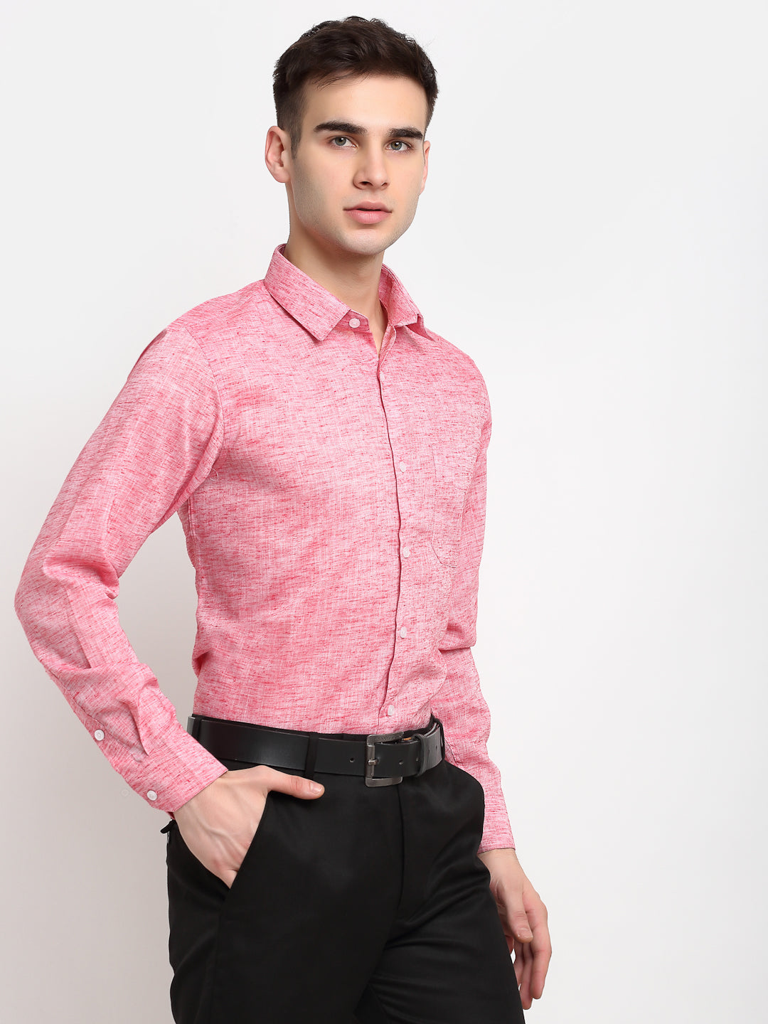 Jainish Red Men's Solid Cotton Formal Shirt ( SF 782Red ) - Distacart